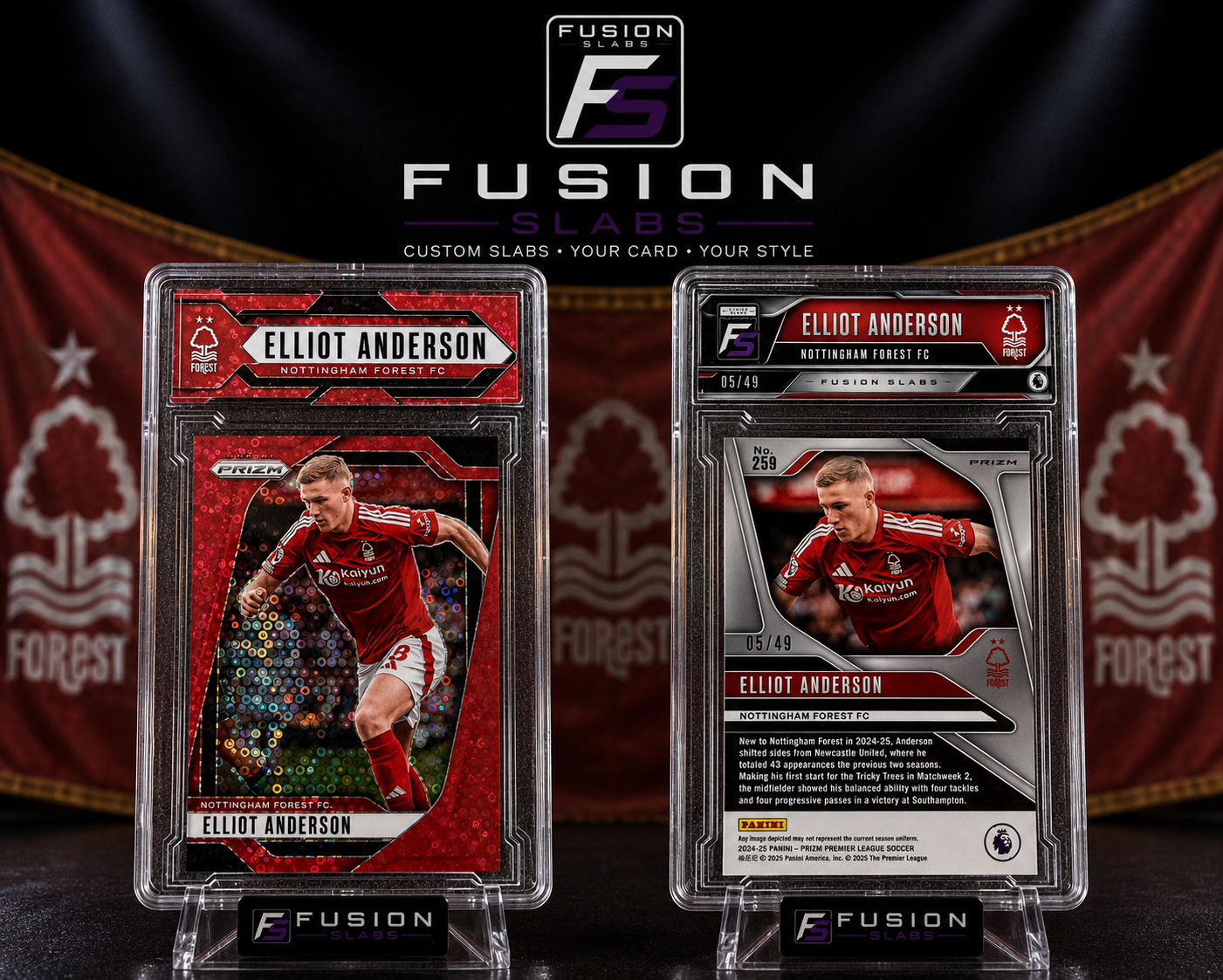 Elliot Anderson, 05/49, Panini Prizm Premier League 2024/25